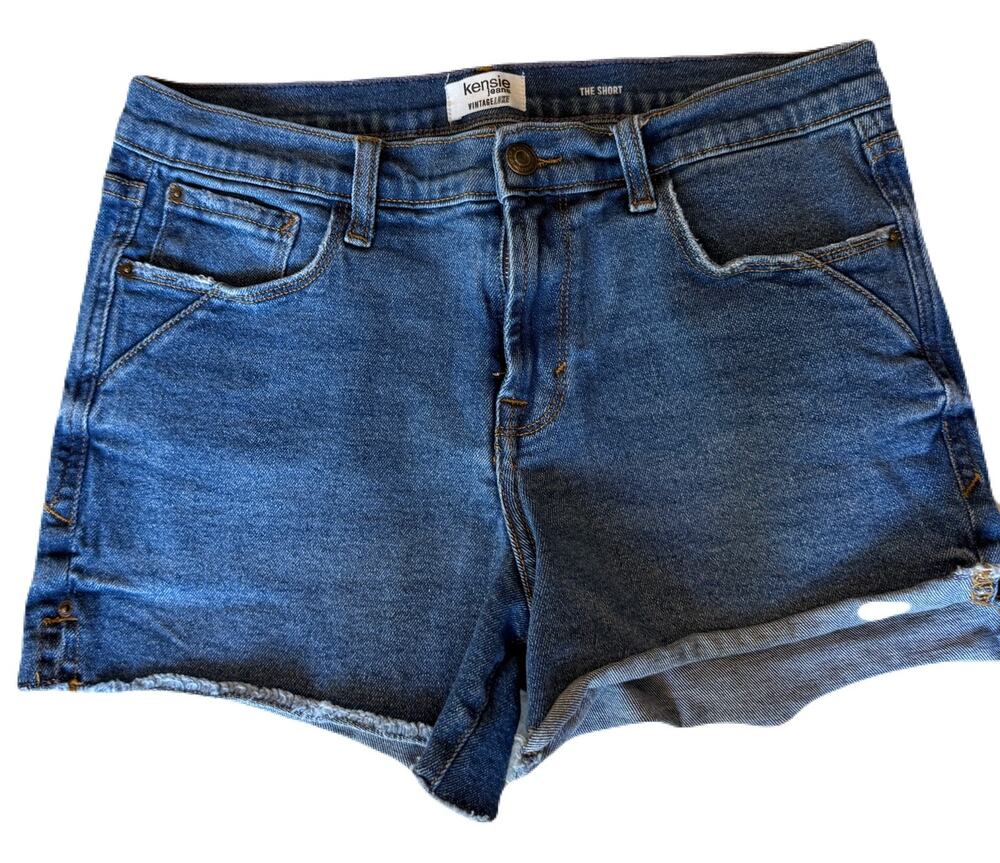 Kensie Jeans Vintage Luxe Denim Shorts, Raw Edge Hem - Size 8/29